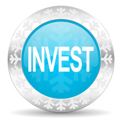 invest icon, christmas button
