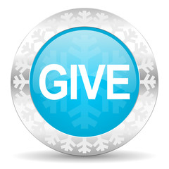 give icon, christmas button