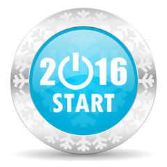 new year 2016 icon, christmas button, new years symbol