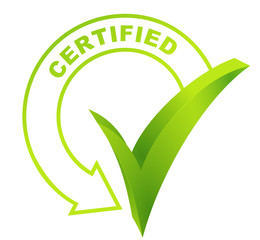 certified symbol validated green - obrazy, fototapety, plakaty