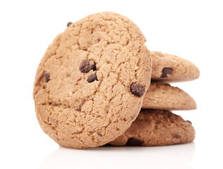 oat cookies on white background
