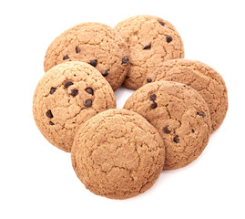 oat cookies on white background