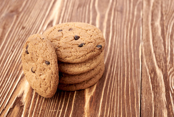 oat cookies on wooden table