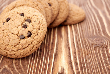 oat cookies on wooden table