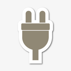 Logo prise électrique. Electricité.