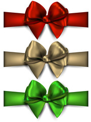 Shiny gift bows.