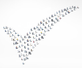 Fototapeta premium People Diversity Crowd Community Check Mark Approved Concept