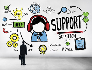 Support Solution Advice Help Care Satisfaction Quality Concept