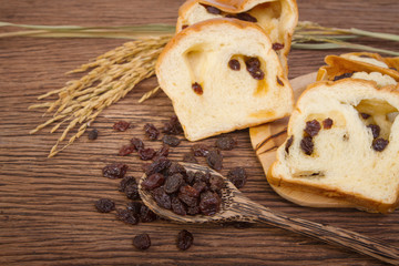 slice of home made raisin bread