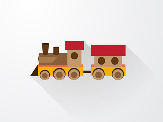 Childrens color toy train with carriages
