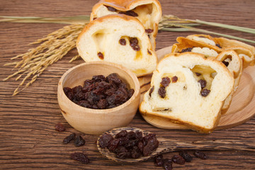 slice of home made raisin bread