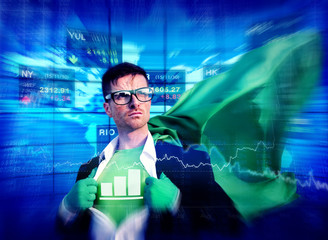 Chart Strong Superhero Success Professional Empowerment Concept
