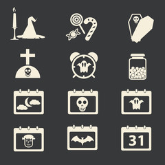 Halloween silhouette icons