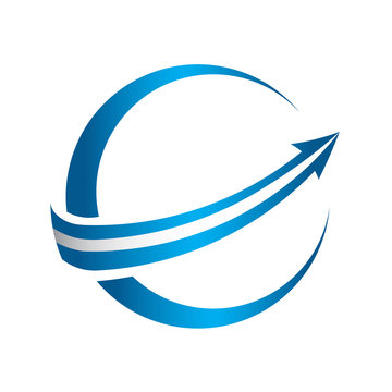 3D global arrow logo