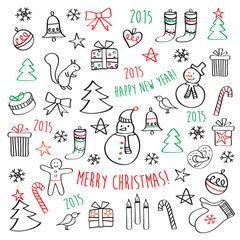 Set of winter, Christmas, New Year pictures.