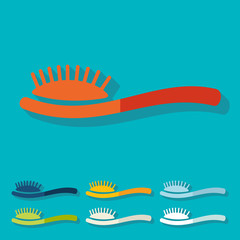 Flat design: hair brush