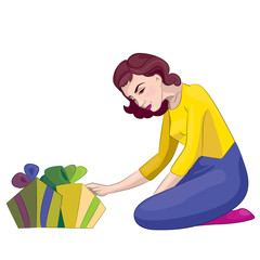 Woman with gifts