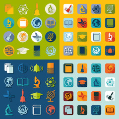 Set of education flat icons