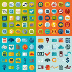 Set of business flat icons