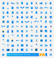 Set of halloween stickers