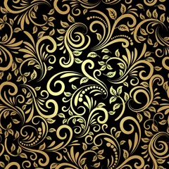 Gardinen goldenes nahtloses Muster © K3Star