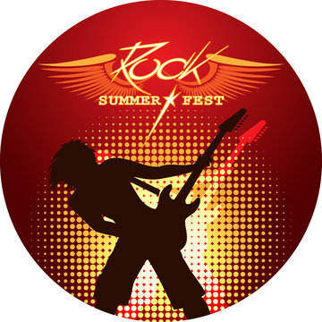 Silhouette of musician playing guitar