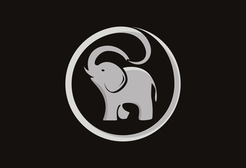 Elephant silhouette vector logo