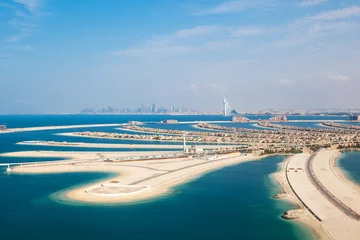 Papier Peint photo Dubai Dubai, UAE. The Palm island from above