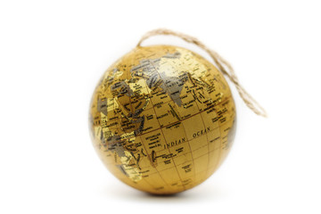 Christmas globe ornament isolated on white