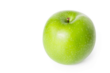 A whole green apple isolated on white.