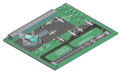Obraz premium Airport Isometric Concept