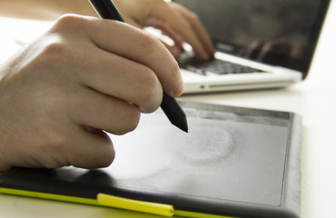 desginer with graphic tablet