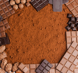 still life of chocolate in cocoa