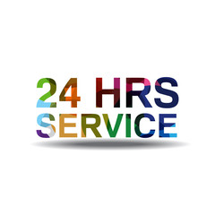 24 Hours Service Colorful Vector Icon Design