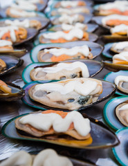 background of mussels