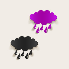 realistic design element: cloud, rain