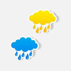 realistic design element: cloud, rain
