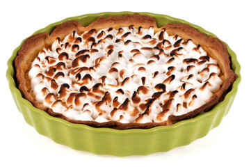 Tarte meringuée dans un plat