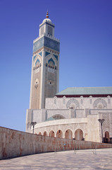 Exterior of Hassan II mosque in Casablanca