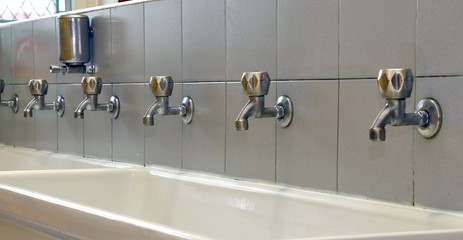 number of Bath Taps of a nursery for children - obrazy, fototapety, plakaty