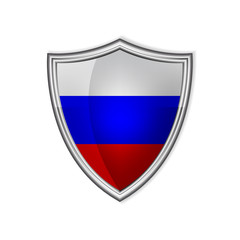 Russian glossy label or badge on a clean background 