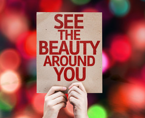 See The Beauty Around You card with colorful background