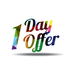 1 day Offer Colorful Vector Icon Design