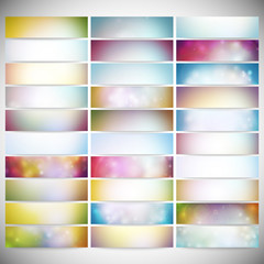 Big Abstract Colored Backgrounds Set. Modern horizontal banners
