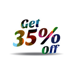 Get 35 percent Colorful Vector Icon Design