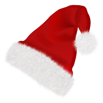 rote, weiße  Mütze, Weihnachtsmann mit Bommel, freigestellt