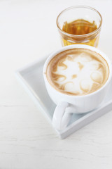 coffee on wood background