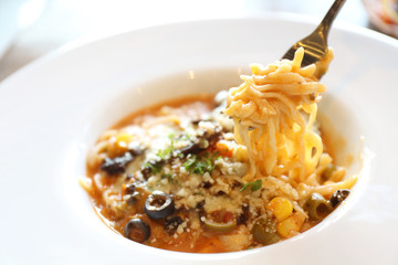 spaghetti beef stew