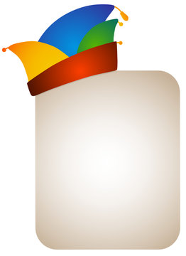 Schild mit Narrenkappe