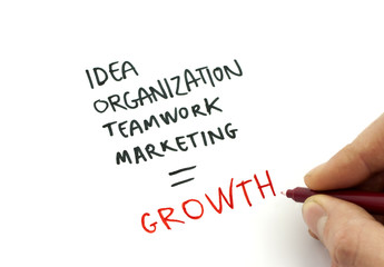 Growth concept on white paper